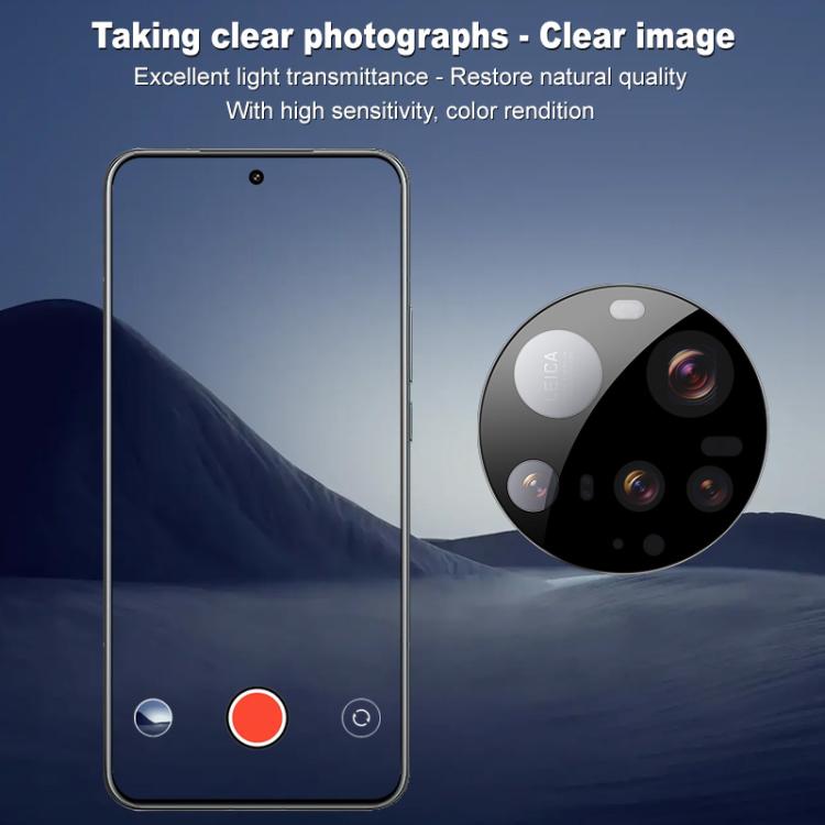 For Xiaomi 15 Ultra Single Color Version imak Black Version HD Glass Rear Camera Lens Film, Self-positioning Version