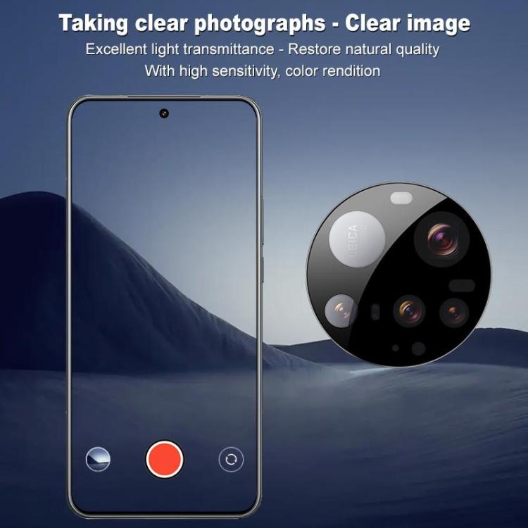 For Xiaomi 15 Ultra Dual Color Version imak Black Version HD Glass Rear Camera Lens Film, Self-positioning Version