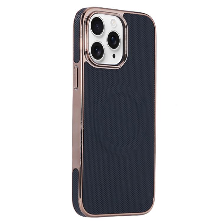 For iPhone 11 Pro Electroplating Soft Side Sticker Leather MagSafe Phone Case