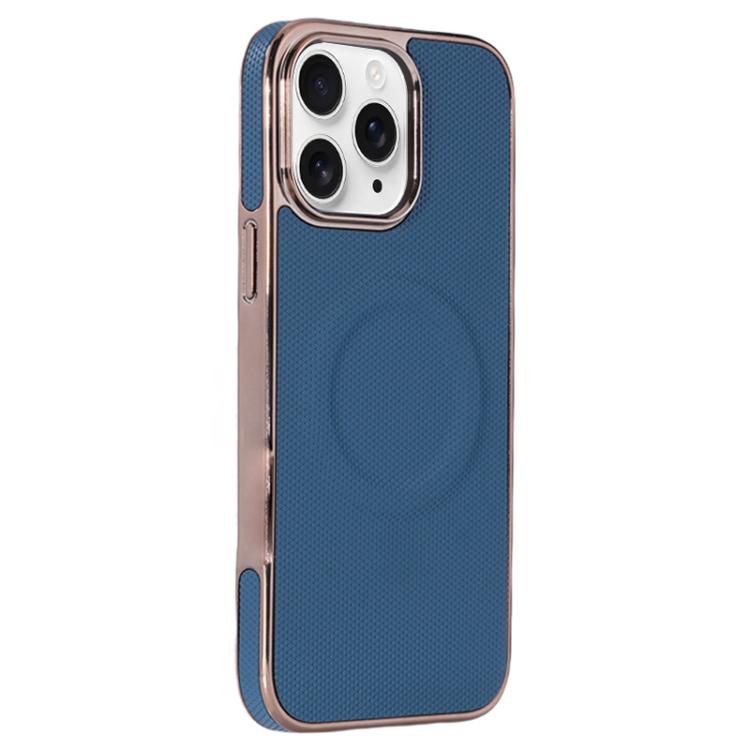 For iPhone 11 Pro Electroplating Soft Side Sticker Leather MagSafe Phone Case