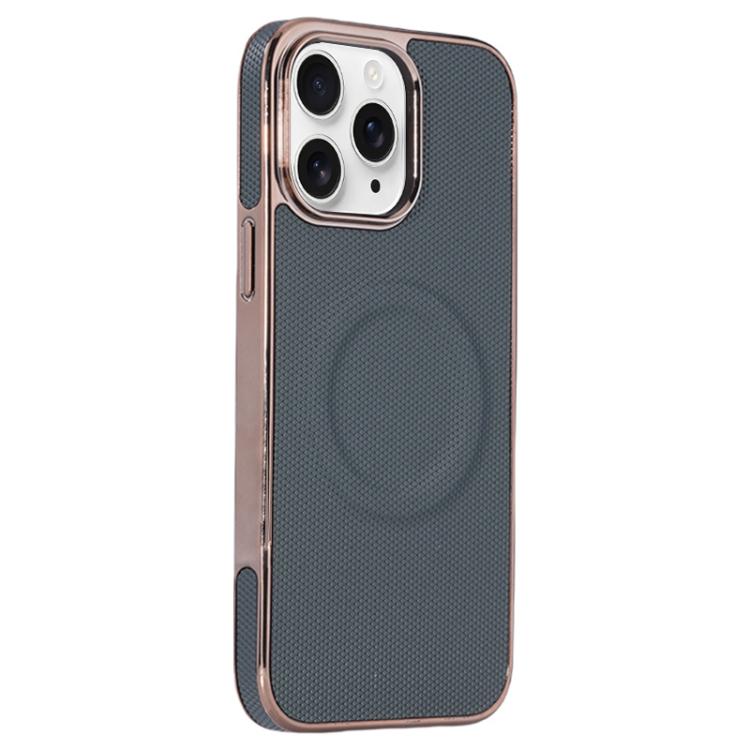 For iPhone 11 Pro Electroplating Soft Side Sticker Leather MagSafe Phone Case