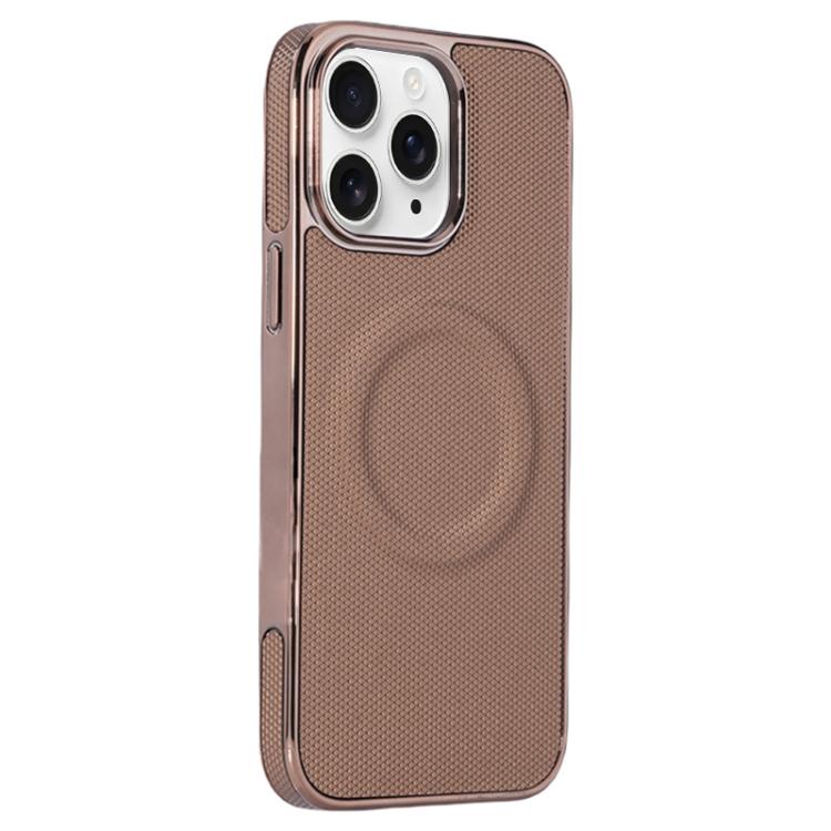 For iPhone 11 Pro Electroplating Soft Side Sticker Leather MagSafe Phone Case