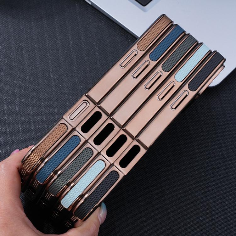For iPhone 16e Electroplating Soft Side Sticker Leather MagSafe Phone Case