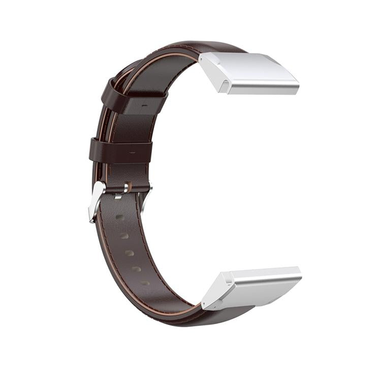 For Garmin QuickFit 22mm Kalebol Waxed Calfskin Leather Watch Band