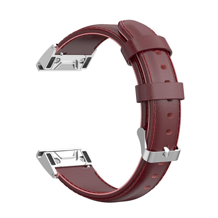 For Garmin QuickFit 22mm Kalebol Waxed Calfskin Leather Watch Band