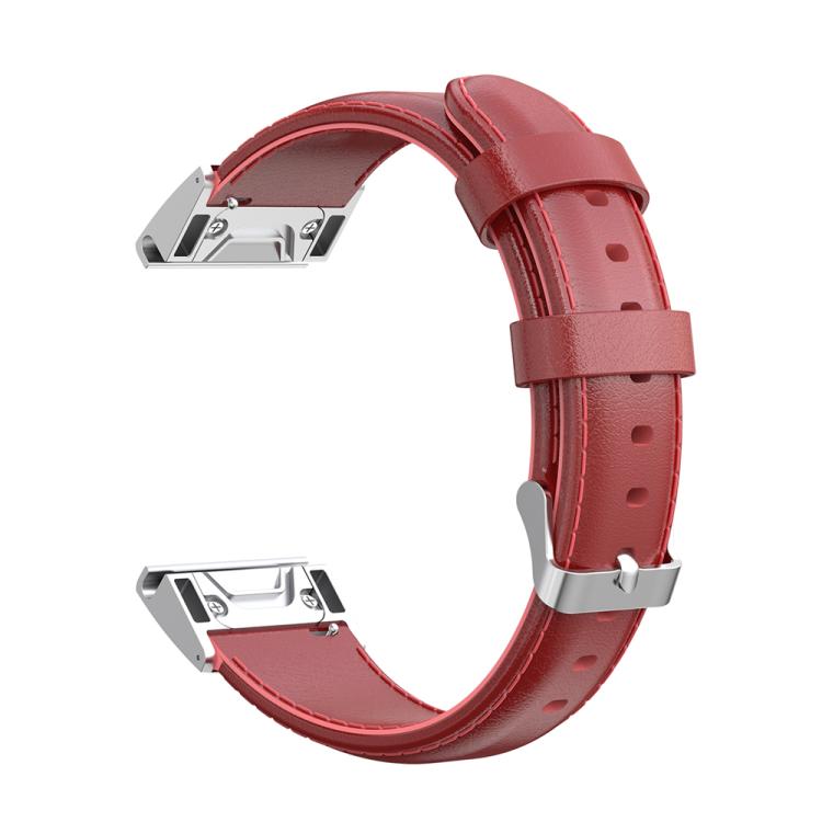 For Garmin QuickFit 26mm Kalebol Waxed Calfskin Leather Watch Band