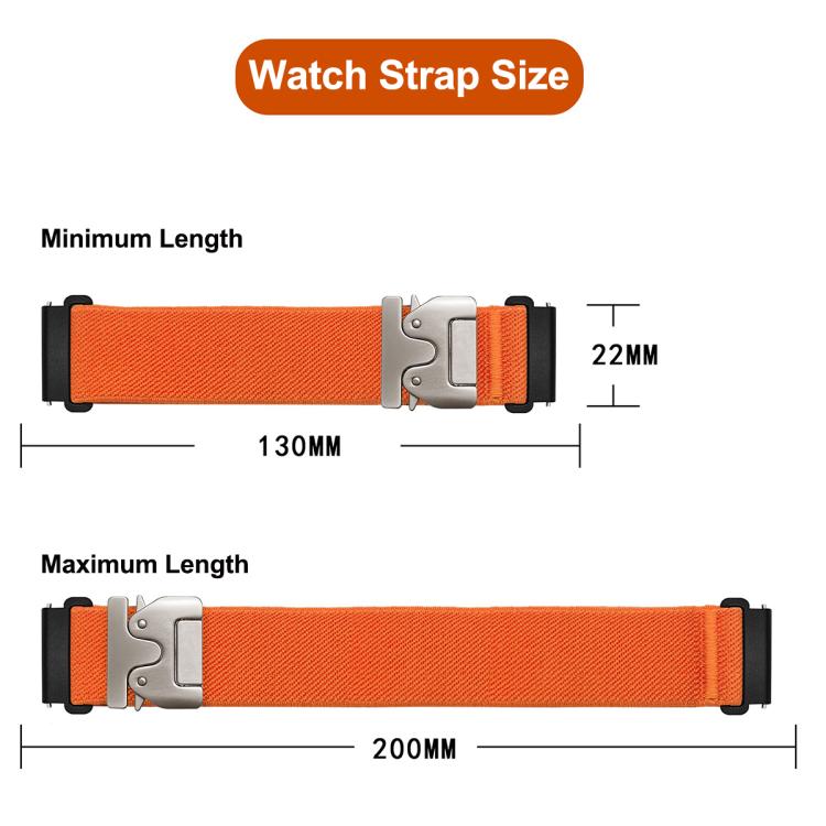 22mm Parachute Buckle Elastic Nylon Watch Band