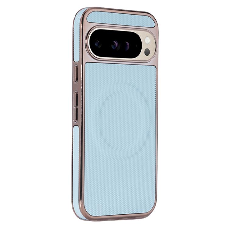 For Google Pixel 9 / 9 Pro Electroplating Soft Side Sticker Leather MagSafe Phone Case