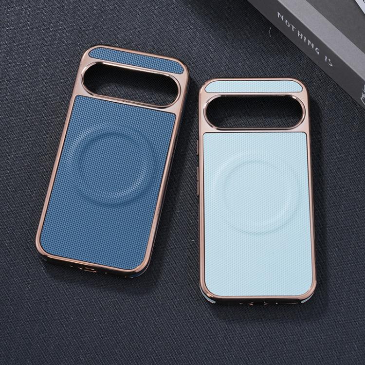 For Google Pixel 9 / 9 Pro Electroplating Soft Side Sticker Leather MagSafe Phone Case