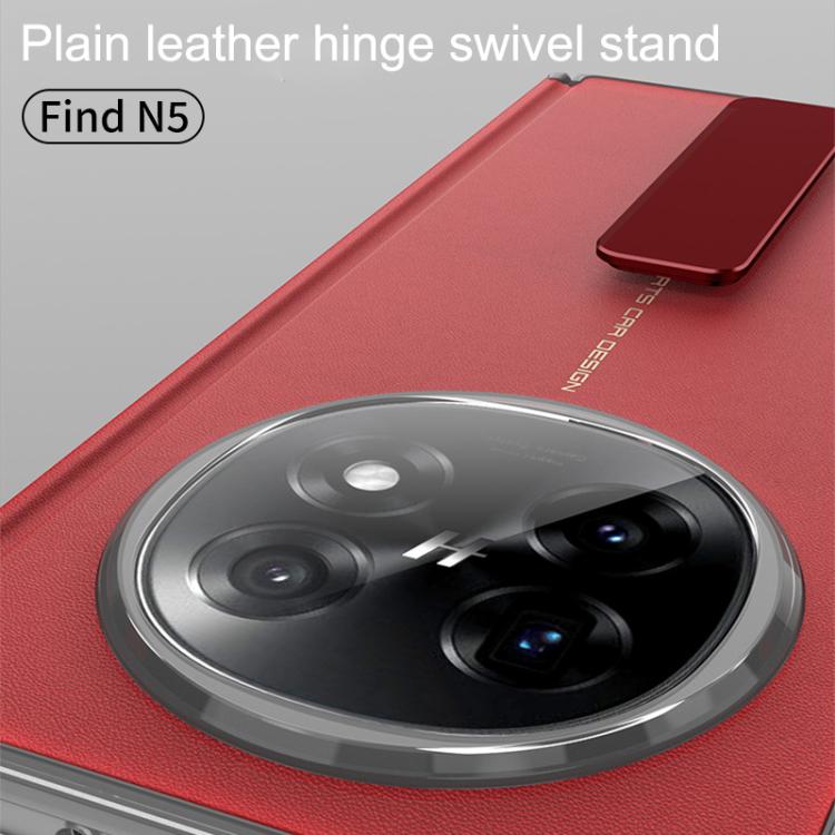 For OPPO Find N5 GKK Plain Leather Hinge Swivel Holder Phone Case
