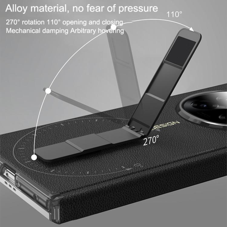 For OPPO Find N5 GKK Plain Leather Hinge Swivel Holder Phone Case