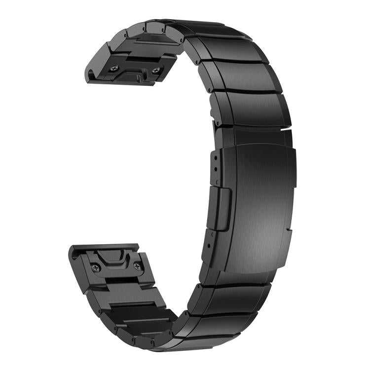 For Garmin QuickFit 26mm Kalebol Turtle Back Buckle Stainless Steel Watch Band