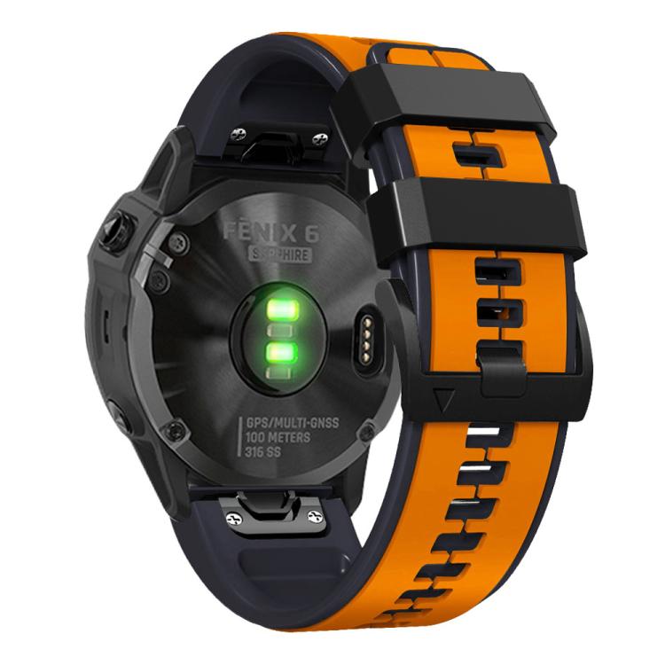 For Garmin QuickFit 22mm Kalebol Two-color Pin Silicone Watch Band