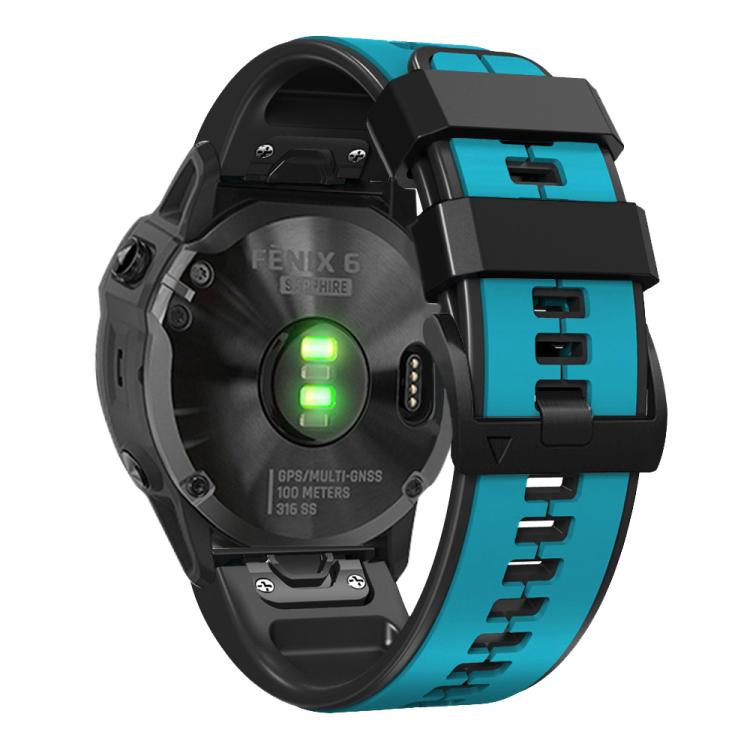 For Garmin QuickFit 22mm Kalebol Two-color Pin Silicone Watch Band
