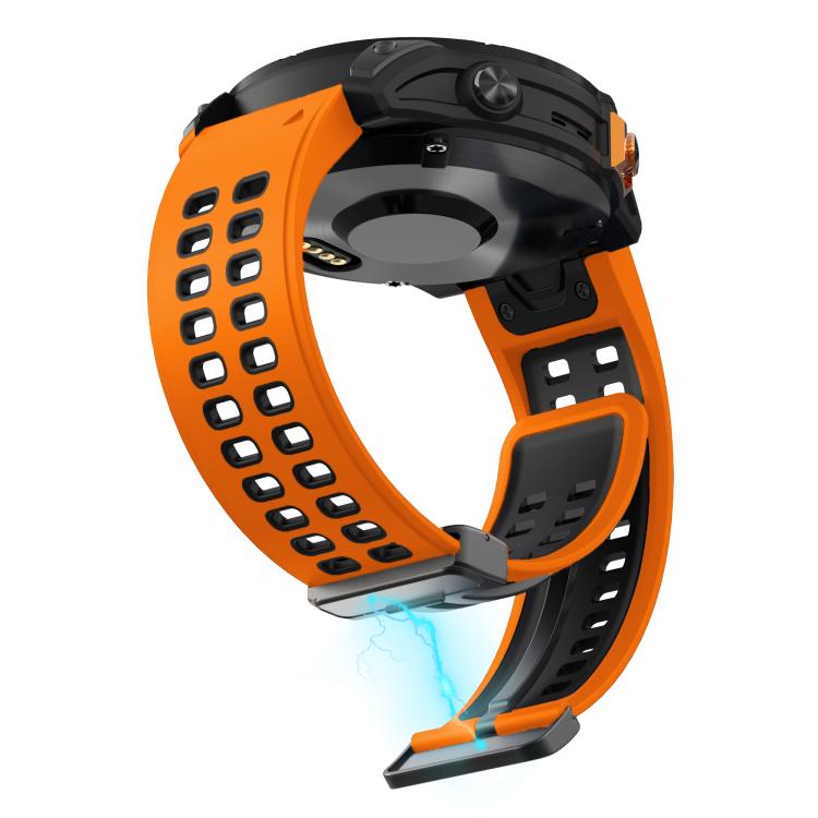 For Garmin QuickFit 26mm Kalebol Two-color Magnetic Silicone Watch Band