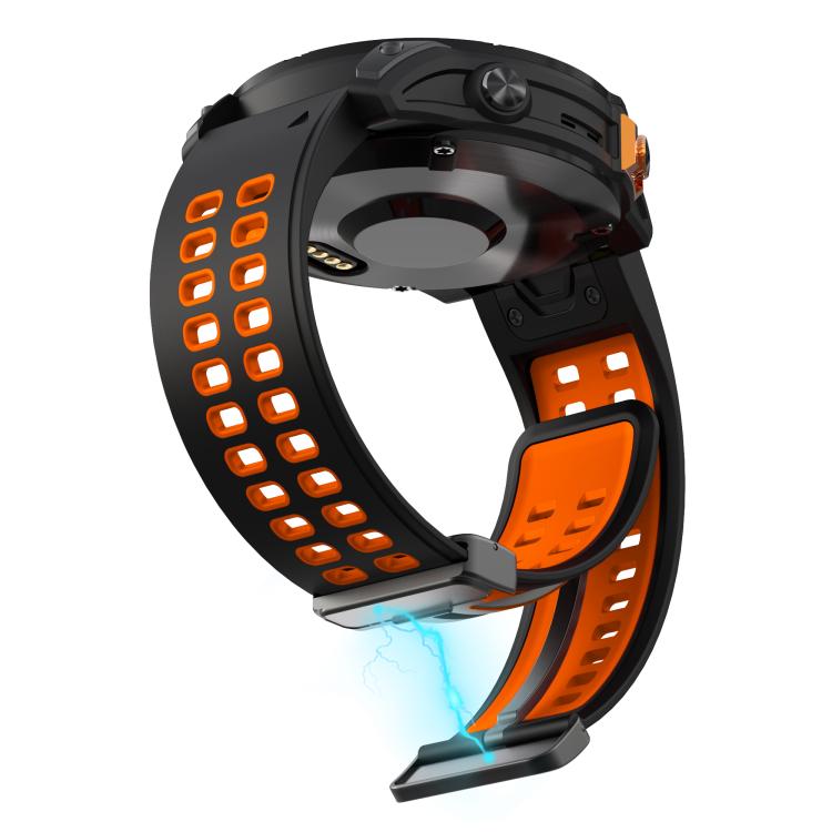 For Garmin QuickFit 26mm Kalebol Two-color Magnetic Silicone Watch Band