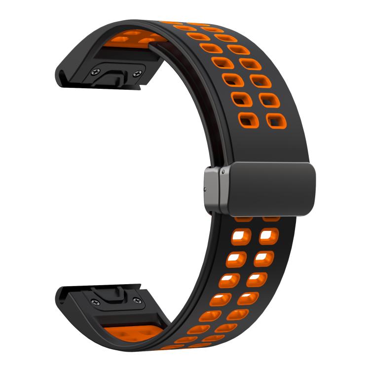 For Garmin QuickFit 26mm Kalebol Two-color Magnetic Silicone Watch Band