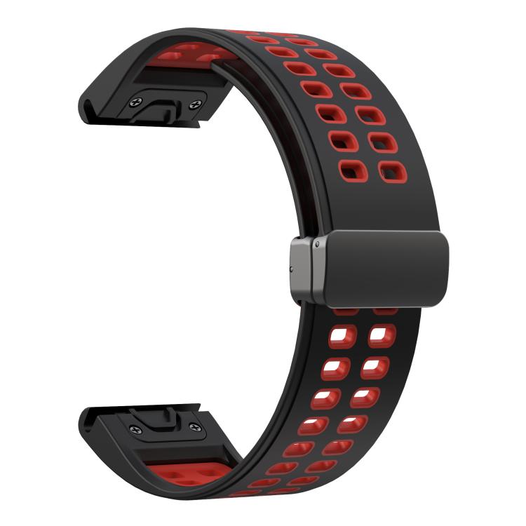 For Garmin QuickFit 26mm Kalebol Two-color Magnetic Silicone Watch Band