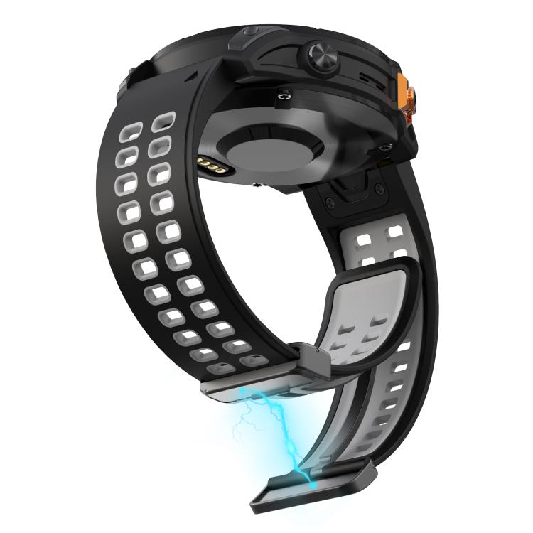 For Garmin QuickFit 26mm Kalebol Two-color Magnetic Silicone Watch Band