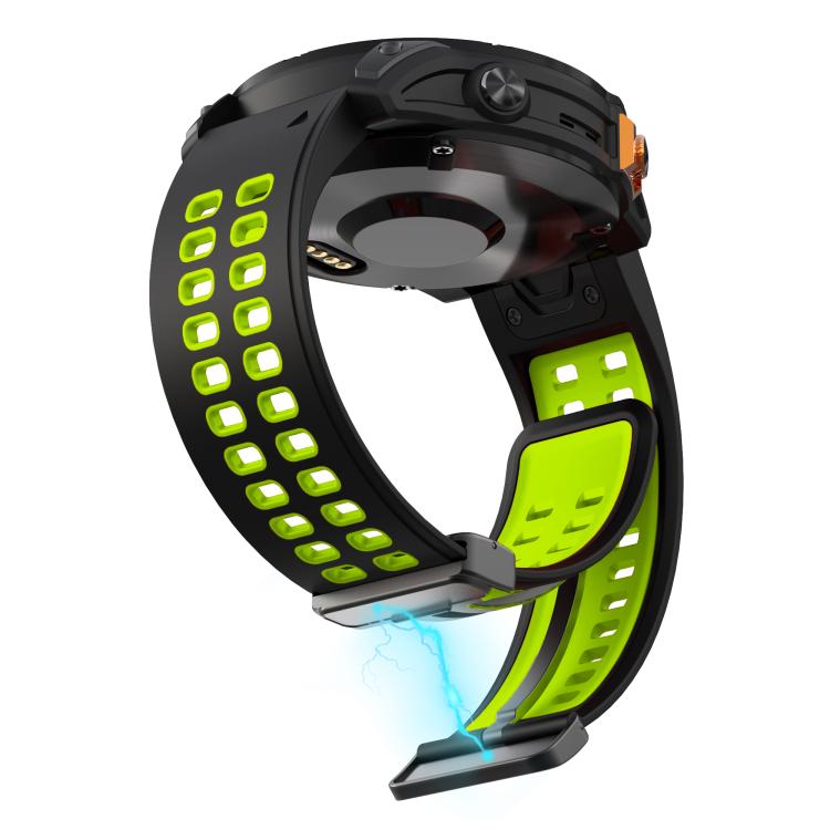For Garmin QuickFit 26mm Kalebol Two-color Magnetic Silicone Watch Band