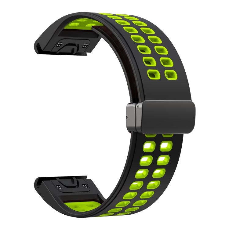For Garmin QuickFit 26mm Kalebol Two-color Magnetic Silicone Watch Band