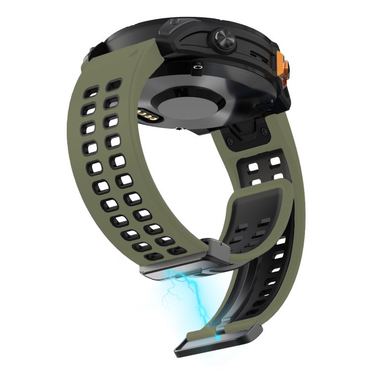 For Garmin QuickFit 26mm Kalebol Two-color Magnetic Silicone Watch Band