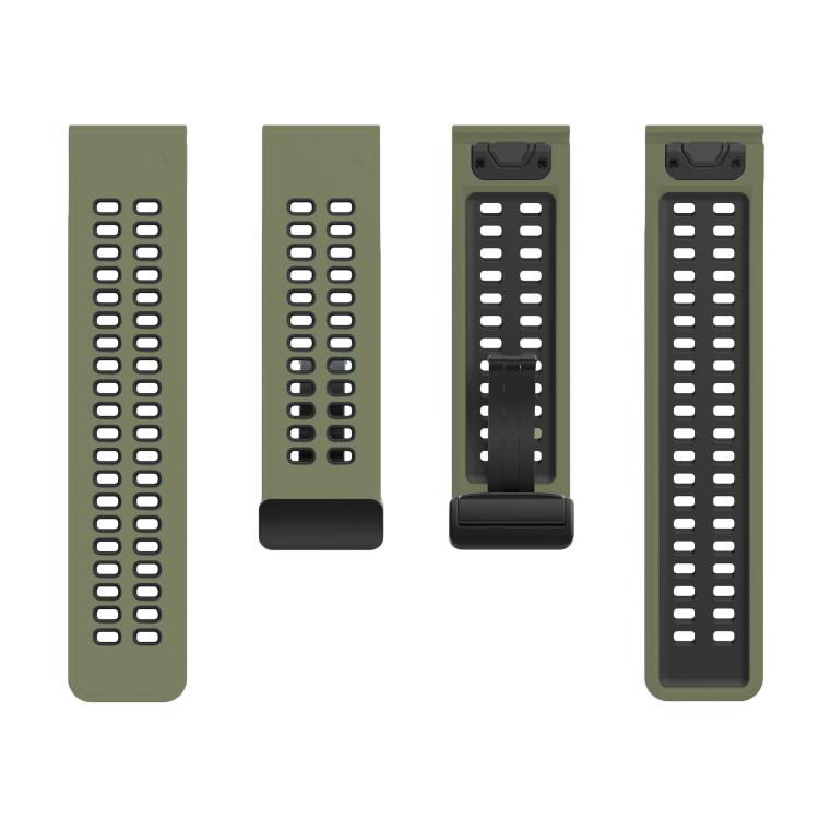 For Garmin QuickFit 26mm Kalebol Two-color Magnetic Silicone Watch Band