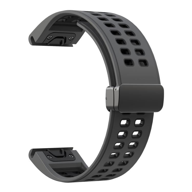For Garmin QuickFit 26mm Kalebol Two-color Magnetic Silicone Watch Band