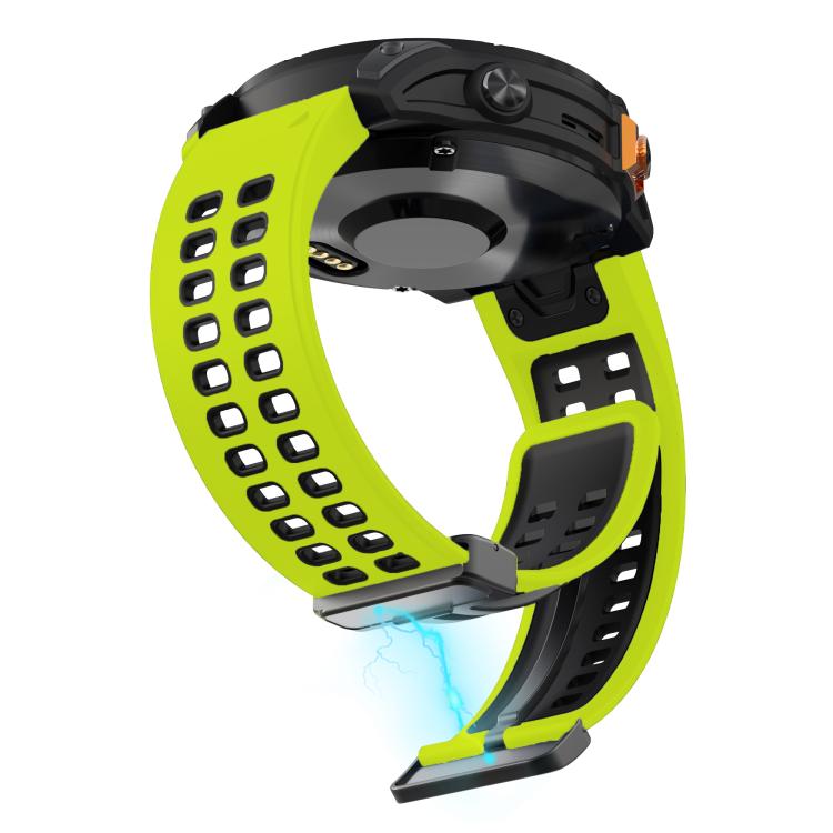 For Garmin QuickFit 26mm Kalebol Two-color Magnetic Silicone Watch Band