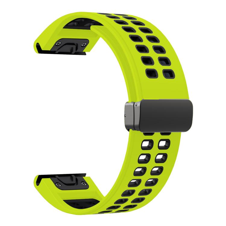 For Garmin QuickFit 26mm Kalebol Two-color Magnetic Silicone Watch Band