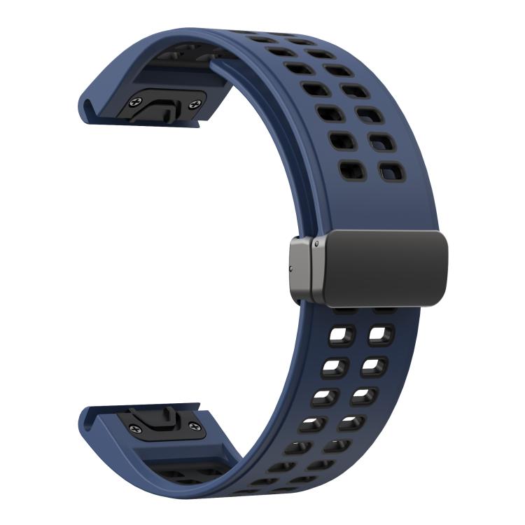 For Garmin QuickFit 26mm Kalebol Two-color Magnetic Silicone Watch Band