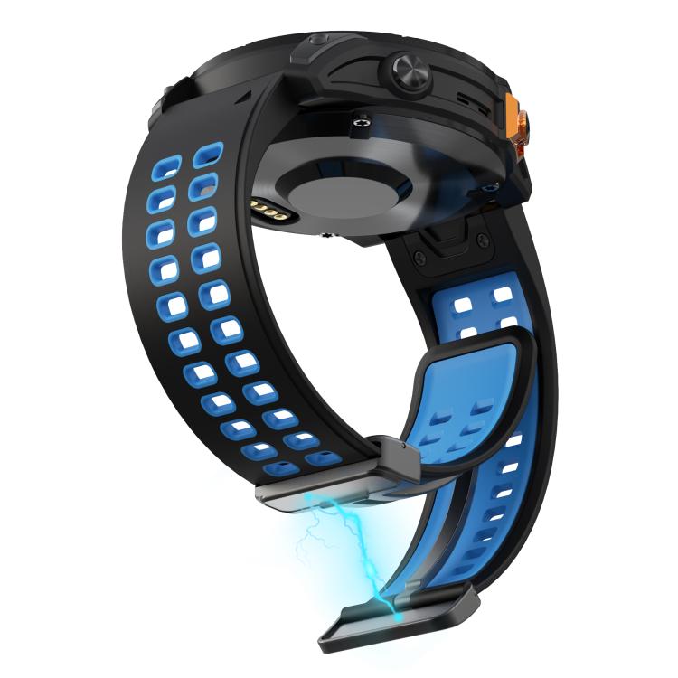 For Garmin QuickFit 26mm Kalebol Two-color Magnetic Silicone Watch Band