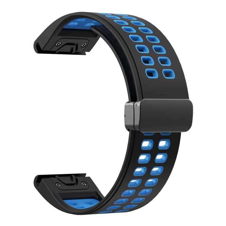 For Garmin QuickFit 26mm Kalebol Two-color Magnetic Silicone Watch Band