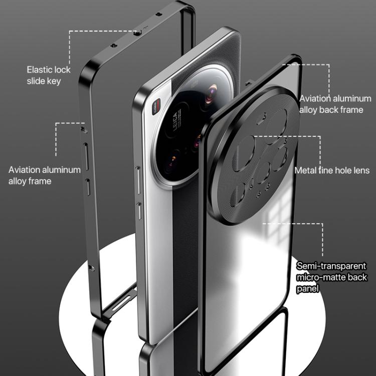 For Xiaomi 15 Ultra Snap Buckle Single-sided Metal Frame Frosted Phone Case