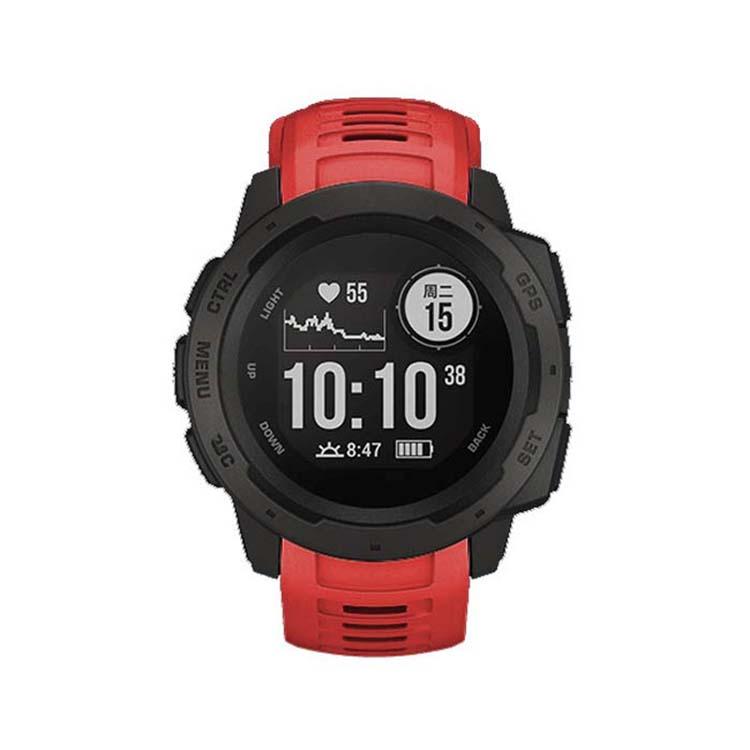 For Garmin Instinct 22mm Kalebol Steel Buckle Silicone Watch Band