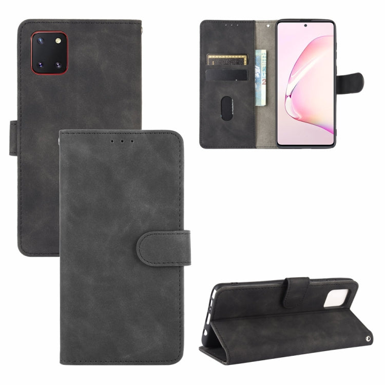 For Samsung Galaxy Note10 Lite /A81 Solid Color Skin Feel Magnetic Buckle Horizontal Flip Calf Texture PU Leather Case with Holder & Card Slots & Wallet