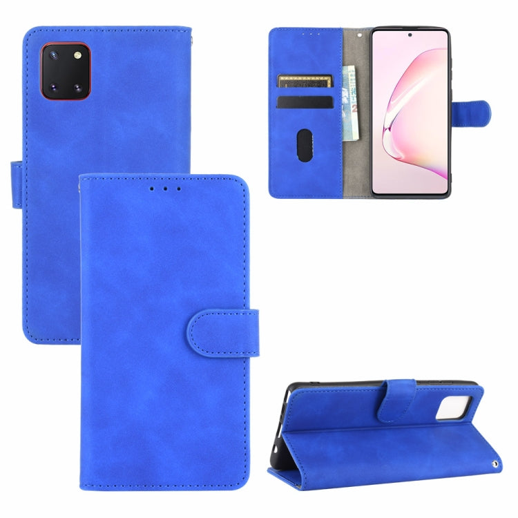 For Samsung Galaxy Note10 Lite /A81 Solid Color Skin Feel Magnetic Buckle Horizontal Flip Calf Texture PU Leather Case with Holder & Card Slots & Wallet