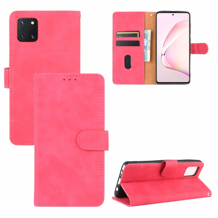 For Samsung Galaxy Note10 Lite /A81 Solid Color Skin Feel Magnetic Buckle Horizontal Flip Calf Texture PU Leather Case with Holder & Card Slots & Wallet