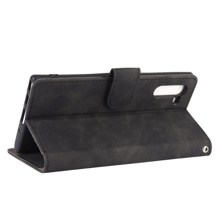 For Samsung Galaxy Note10 Solid Color Skin Feel Magnetic Buckle Horizontal Flip Calf Texture PU Leather Case with Holder & Card Slots & Wallet