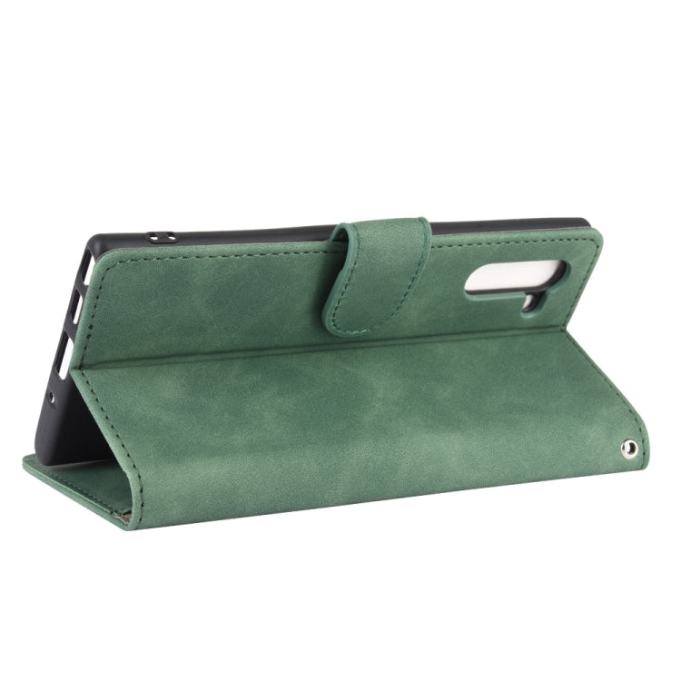 For Samsung Galaxy Note10 Solid Color Skin Feel Magnetic Buckle Horizontal Flip Calf Texture PU Leather Case with Holder & Card Slots & Wallet