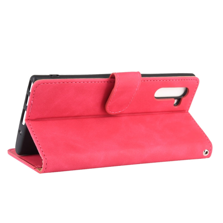 For Samsung Galaxy Note10 Solid Color Skin Feel Magnetic Buckle Horizontal Flip Calf Texture PU Leather Case with Holder & Card Slots & Wallet