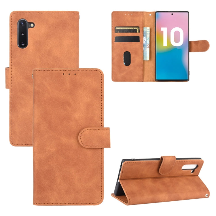 For Samsung Galaxy Note10 Solid Color Skin Feel Magnetic Buckle Horizontal Flip Calf Texture PU Leather Case with Holder & Card Slots & Wallet