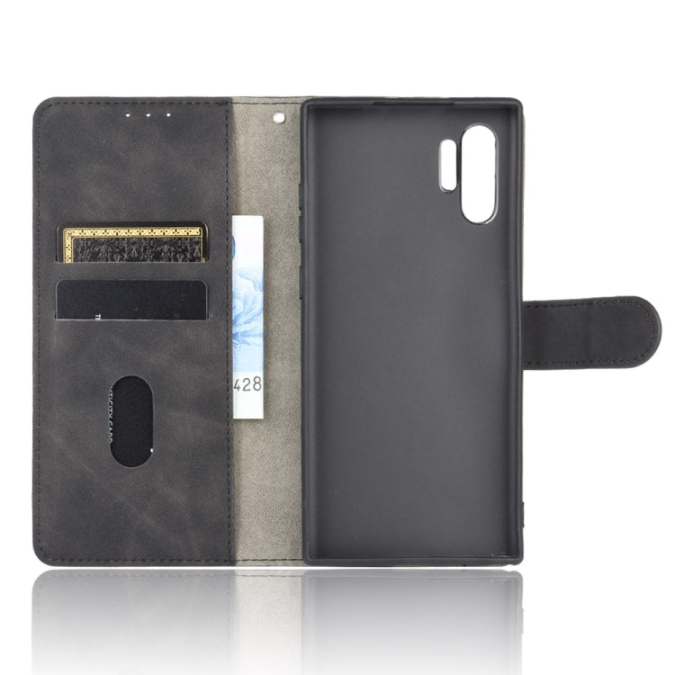 For Samsung Galaxy Note10 Plus Solid Color Skin Feel Magnetic Buckle Horizontal Flip Calf Texture PU Leather Case with Holder & Card Slots & Wallet