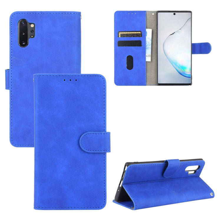 For Samsung Galaxy Note10 Plus Solid Color Skin Feel Magnetic Buckle Horizontal Flip Calf Texture PU Leather Case with Holder & Card Slots & Wallet