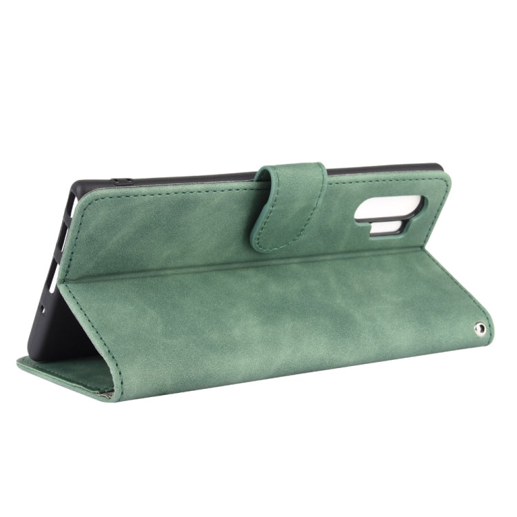 For Samsung Galaxy Note10 Plus Solid Color Skin Feel Magnetic Buckle Horizontal Flip Calf Texture PU Leather Case with Holder & Card Slots & Wallet