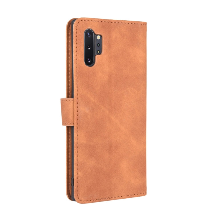 For Samsung Galaxy Note10 Plus Solid Color Skin Feel Magnetic Buckle Horizontal Flip Calf Texture PU Leather Case with Holder & Card Slots & Wallet