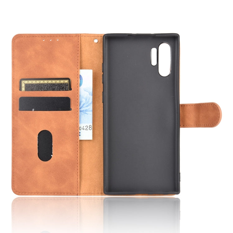 For Samsung Galaxy Note10 Plus Solid Color Skin Feel Magnetic Buckle Horizontal Flip Calf Texture PU Leather Case with Holder & Card Slots & Wallet