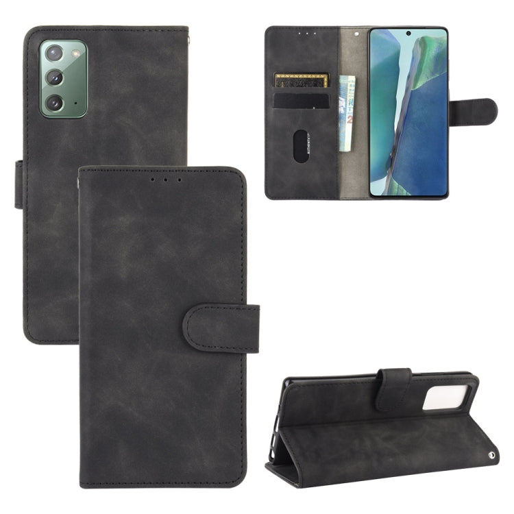 For Samsung Galaxy Note20 Solid Color Skin Feel Magnetic Buckle Horizontal Flip Calf Texture PU Leather Case with Holder & Card Slots & Wallet