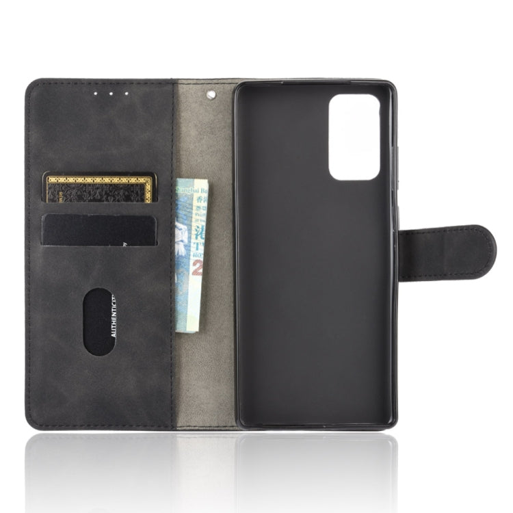For Samsung Galaxy Note20 Solid Color Skin Feel Magnetic Buckle Horizontal Flip Calf Texture PU Leather Case with Holder & Card Slots & Wallet
