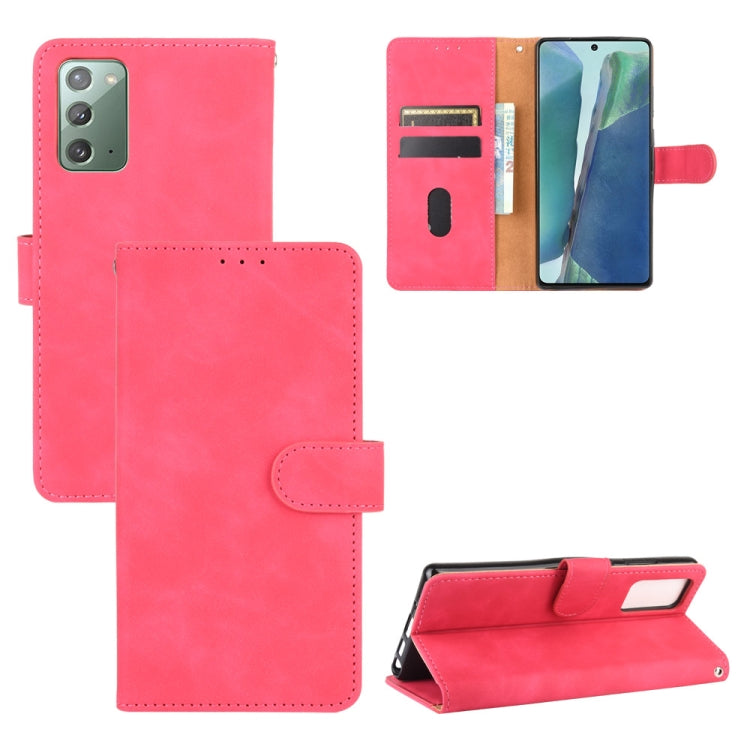For Samsung Galaxy Note20 Solid Color Skin Feel Magnetic Buckle Horizontal Flip Calf Texture PU Leather Case with Holder & Card Slots & Wallet
